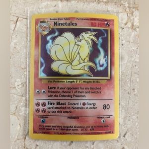 1990’s vintage holo Ninetales Pokémon card 12/102